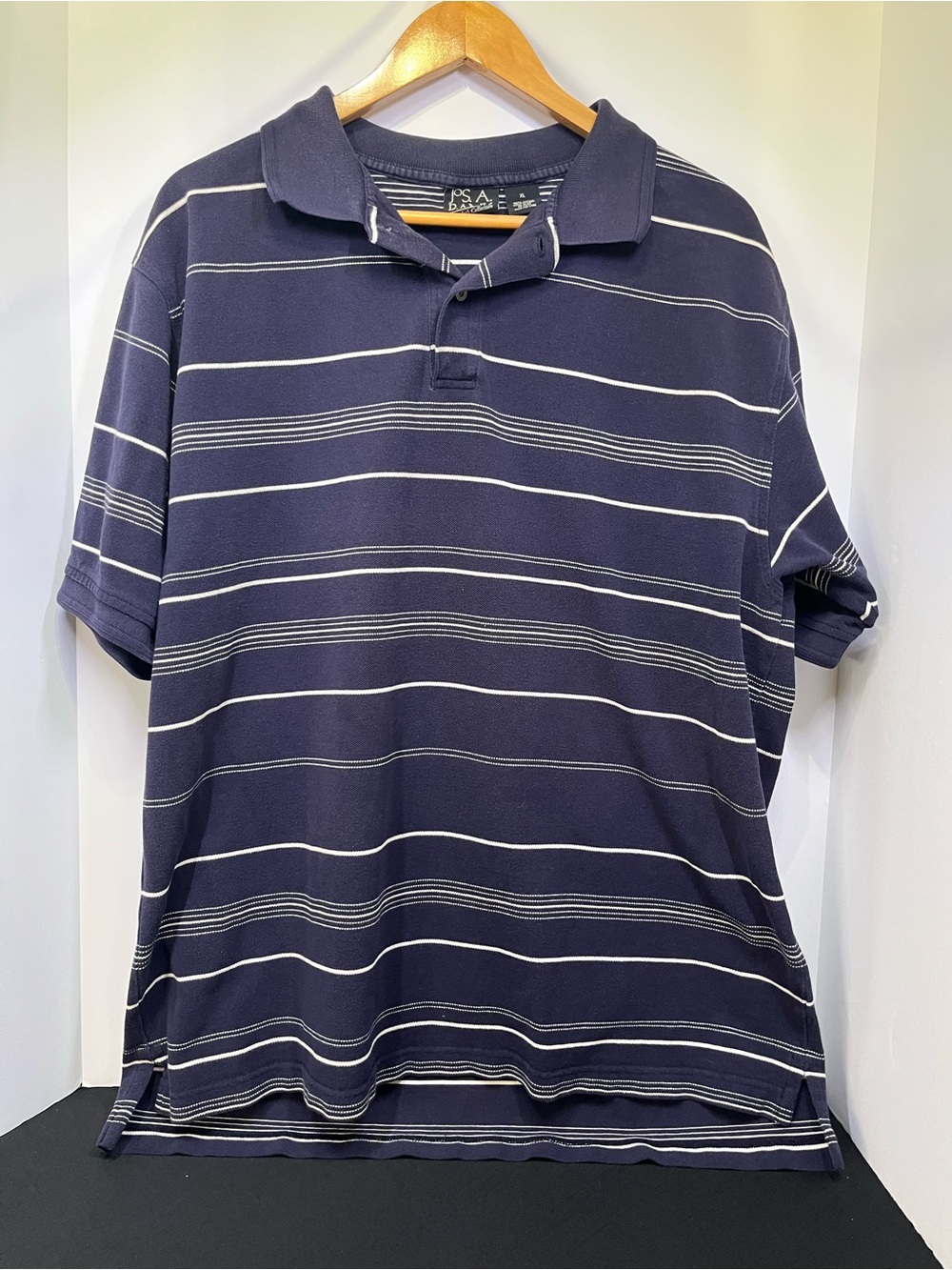 Jos. A. Bank Navy and White Striped Polo